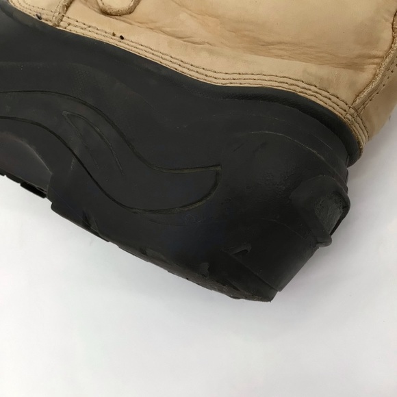 Sorel US Badger II Boots Beige Tan Leather Brown Rubber Winter Lined Size 8 - Picture 10 of 16